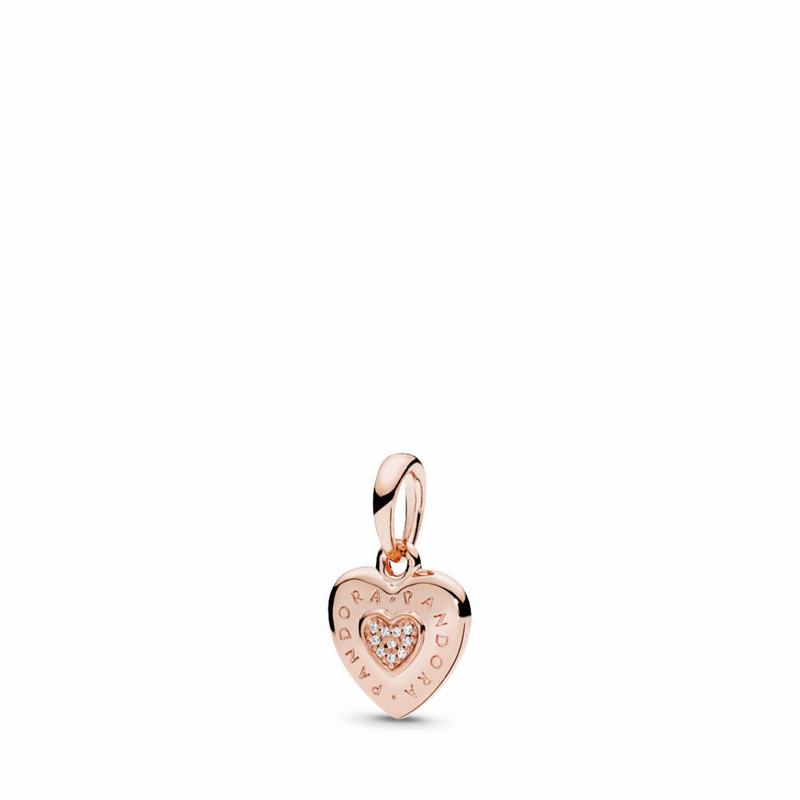 Pandora Rose™ Signature Heart Pendant Ireland - Pandora Rose/Cubic Zirconia - 850679WOD